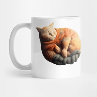 Sleepy Kitty Cat Knitten Kitten Mug